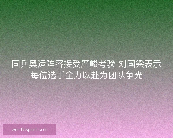 国乒奥运阵容接受严峻考验 刘国梁表示每位选手全力以赴为团队争光 国乒奥运阵容接受严峻考验 刘国梁表示每位选手全力以赴为团队争光