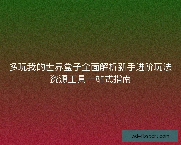 多玩我的世界盒子全面解析新手进阶玩法资源工具一站式指南