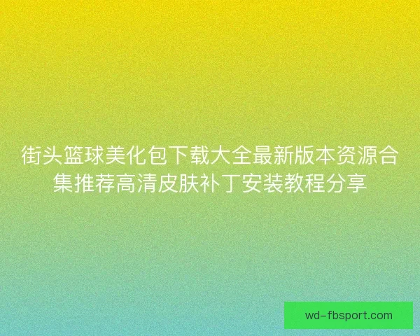 街头篮球美化包下载大全最新版本资源合集推荐高清皮肤补丁安装教程分享 街头篮球美化包下载大全最新版本资源合集推荐高清皮肤补丁安装教程分享